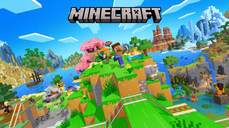 Students engaged in Minecraft activity at school